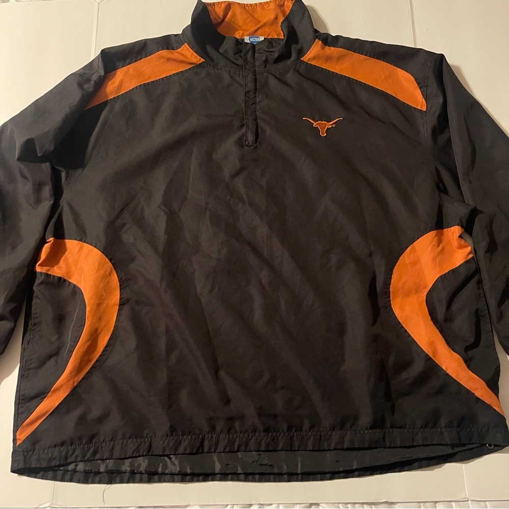 Texas Longhorns NCAA Pullover Jacket Black Orange 1/4 Zip Men’s XL